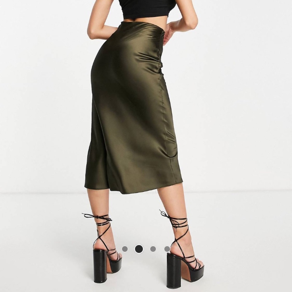 Satin midi skirt